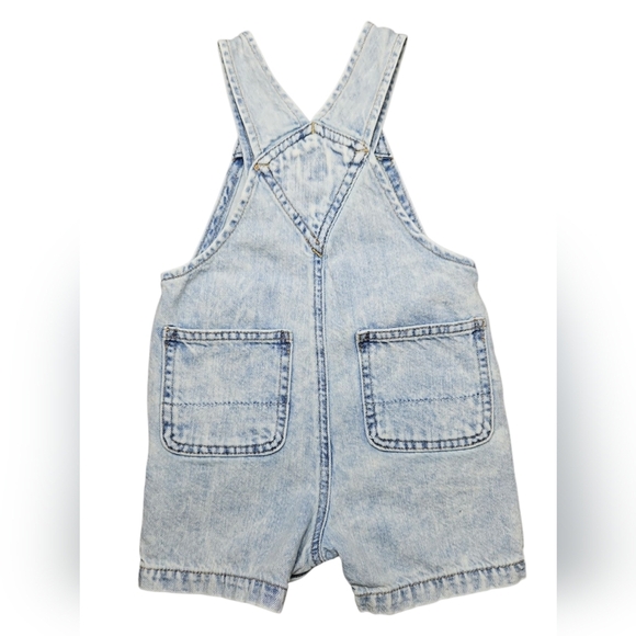 GAP Blue Denim Overalls Adjustable Straps Size 12-18 Months - Picture 2 of 3